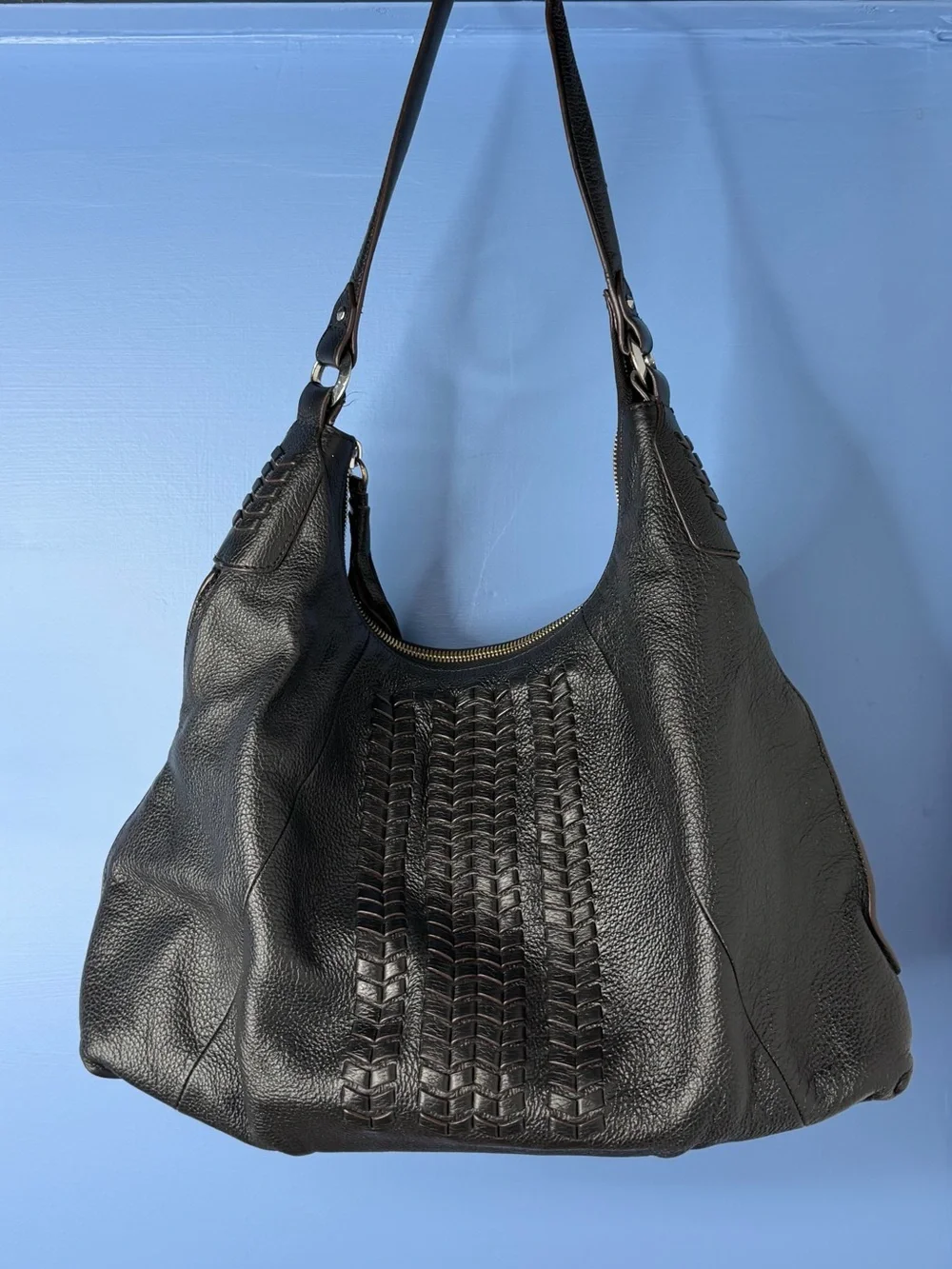 orYANY Black Leather Hobo with Fringe